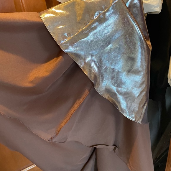 Flirt by Maggie Sottero Silver Pewter Metallic Strapless Formal Gown - Picture 16 of 16